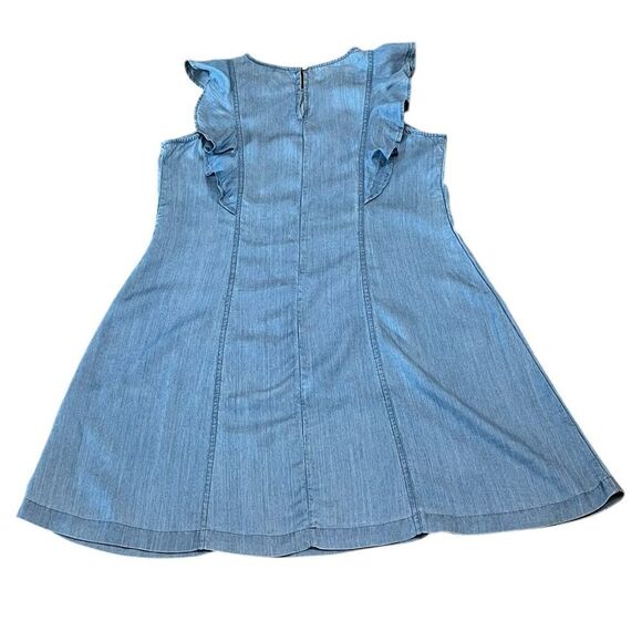 Crown & Ivy Women’s Chambray Dress With Ruffles, Size 6 - Picture 6 of 8